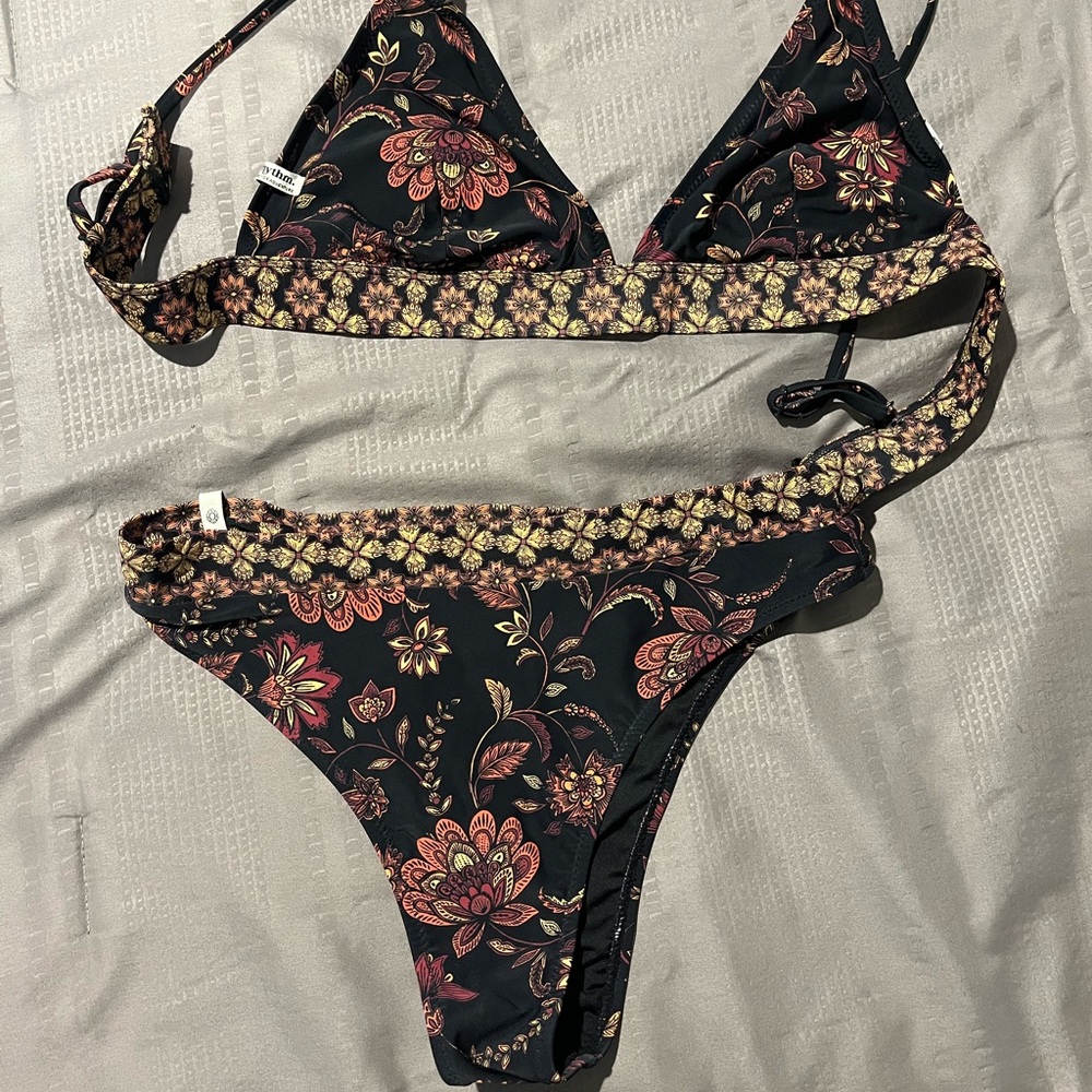 Floral Black Bikini Set